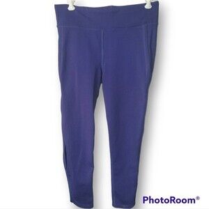 Free People Movement Capri Crop Yoga Pants Leggings Navy Blue with Cut Outs M